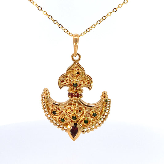 Turath Collection: 21k Anchor Pendent - Colorful