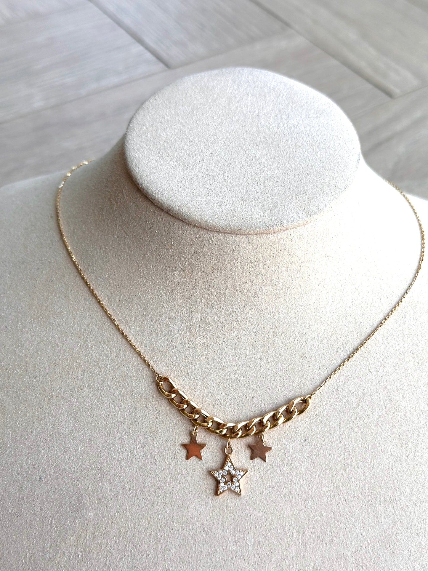 18k Necklace - Star charms