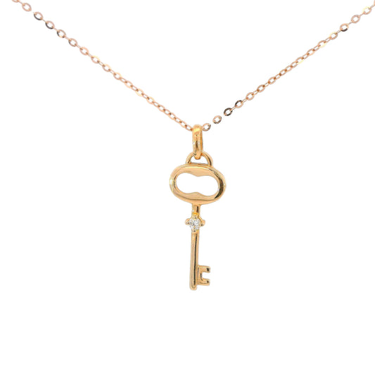 18k Diamond Pendant - Key