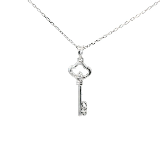 18k Diamond Pendant - Key