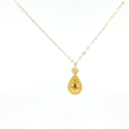 21k Drop Charm Necklace