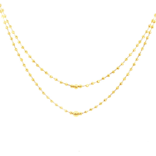 21k two layers beaded necklace