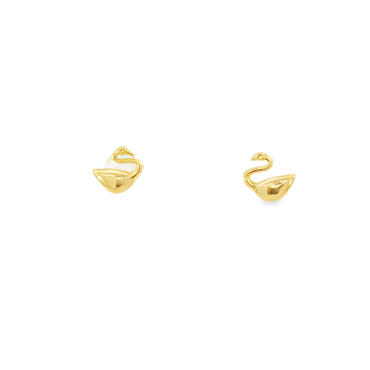 21k Swan Earrings