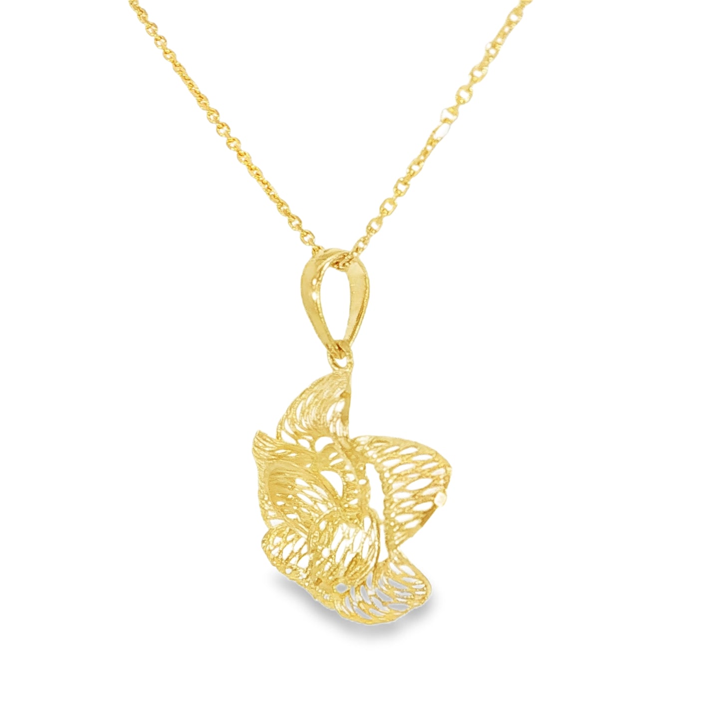 21k Filigree Flower Necklace