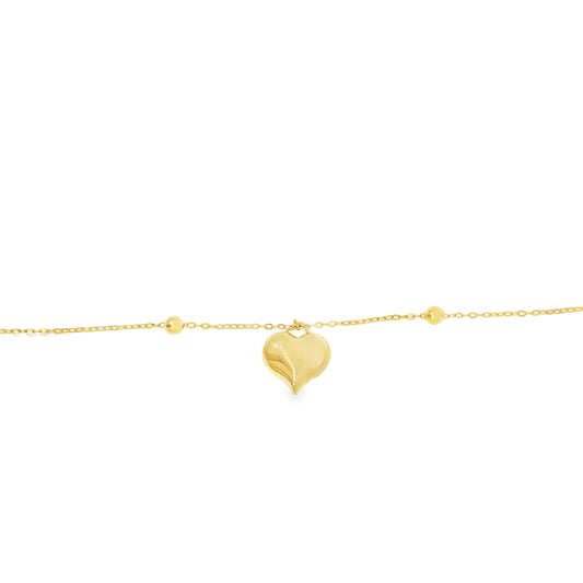 21k Heart Charm Bracelet