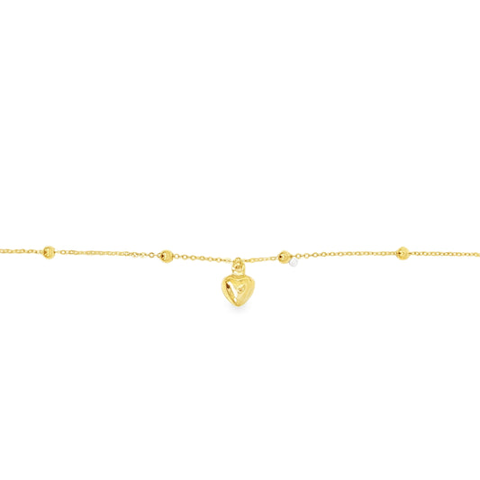 21k Heart Charm Bracelet