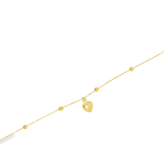 21k Heart Charm Bracelet