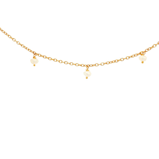 21k Necklace with Natural Bahraini Pearls