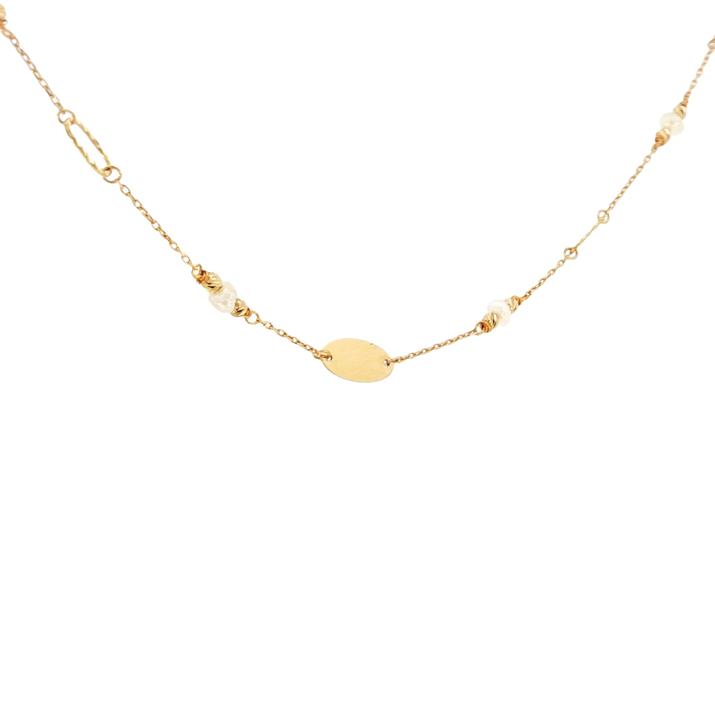 21k Necklace with Natural Bahraini Pearls
