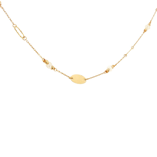 21k Necklace with Natural Bahraini Pearls