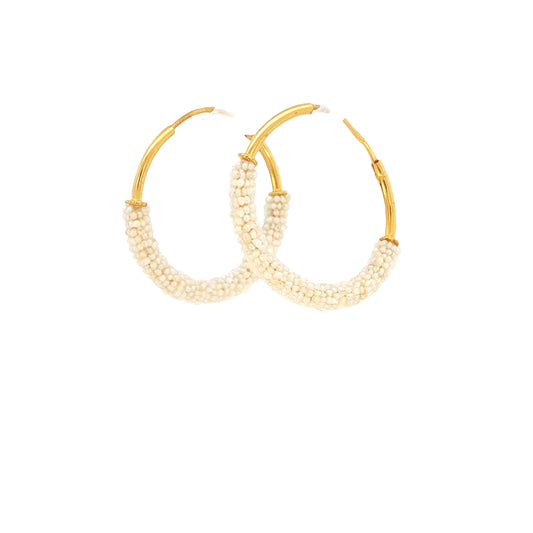 21k Earrings with Bahraini Pearls