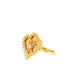 21k Yellow Gold Heart Ring with Round Bahraini Pearl Cabochon