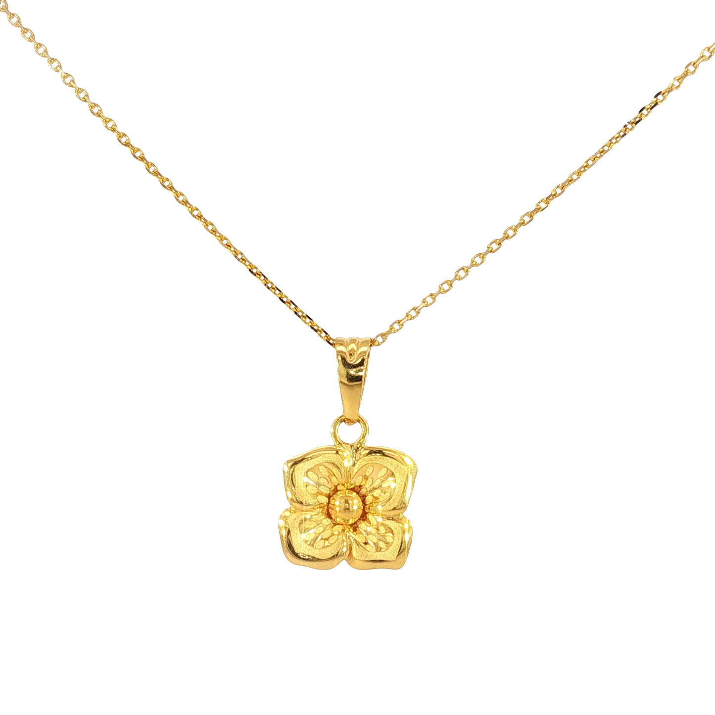 21k Flower pendant Necklace