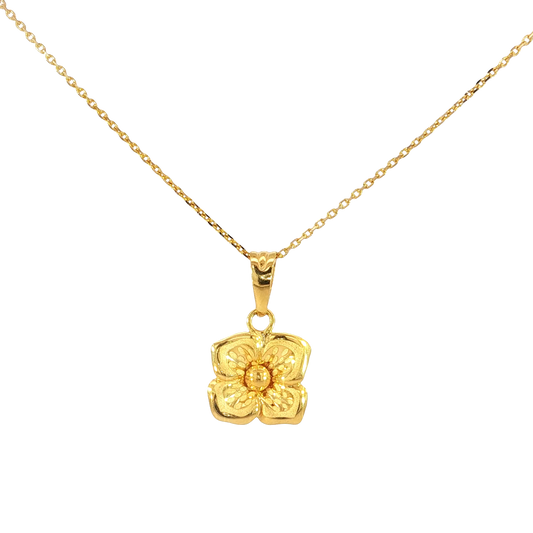 21k Flower pendant Necklace