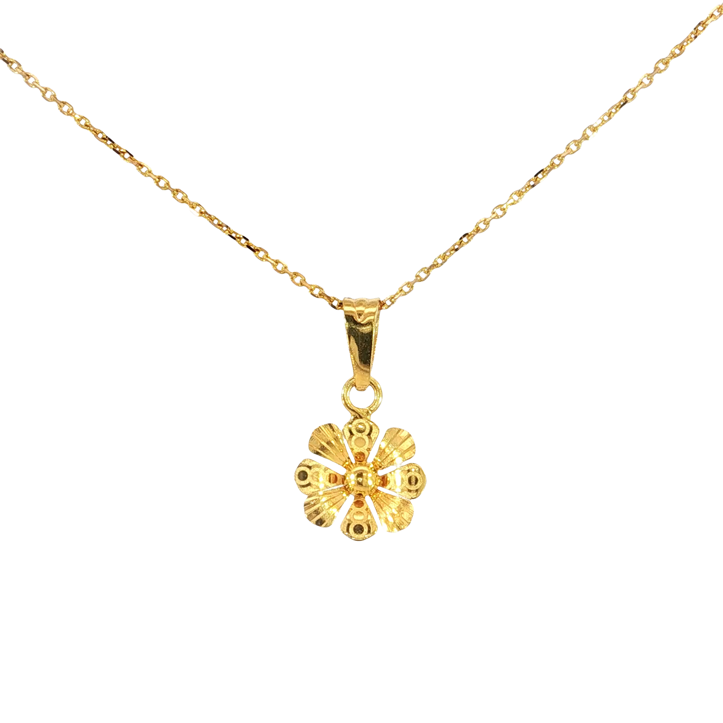21k Flower pendant Necklace