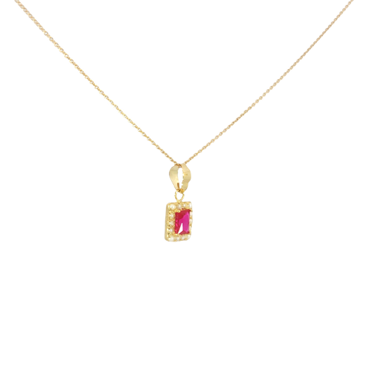 18k Ruby and Bahraini Pearls Pendant Necklace