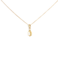 18k Yellow Gold Charm Necklace with Pear Cut stone Pendant