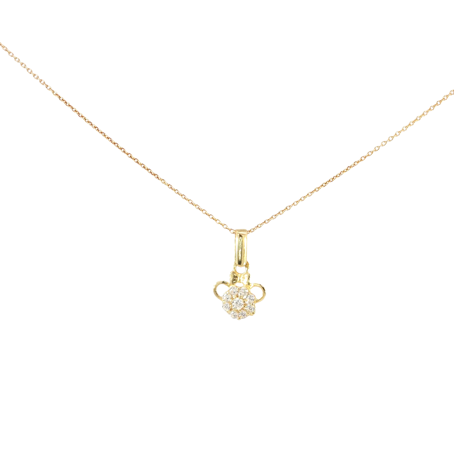 18k Yellow Gold Minnie Mouse Charm Necklace