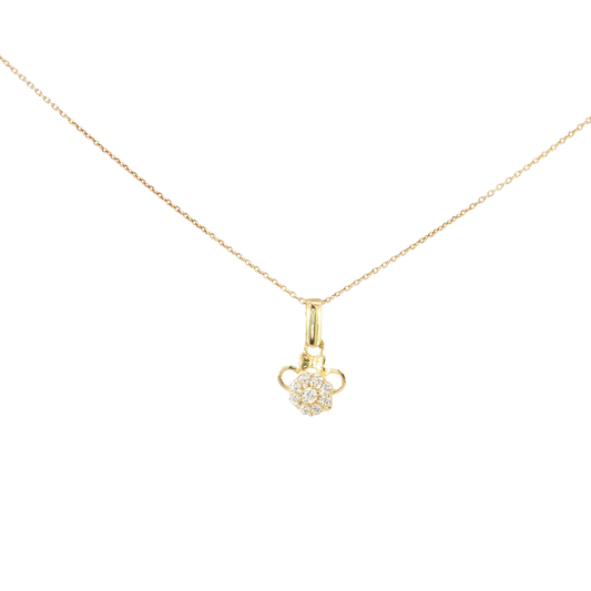 18k Yellow Gold Minnie Mouse Charm Necklace