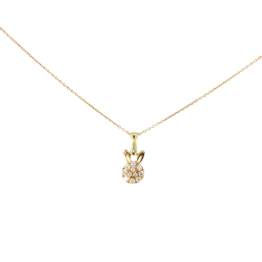 18k Yellow Gold Bunny Charm Necklace