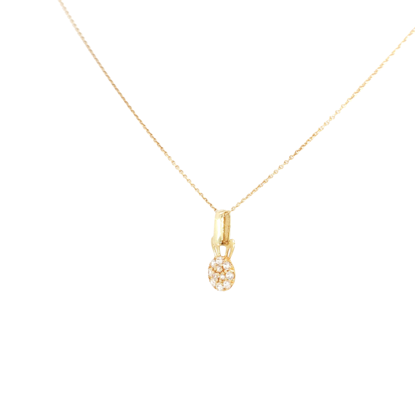 18k Yellow Gold Bunny Charm Necklace
