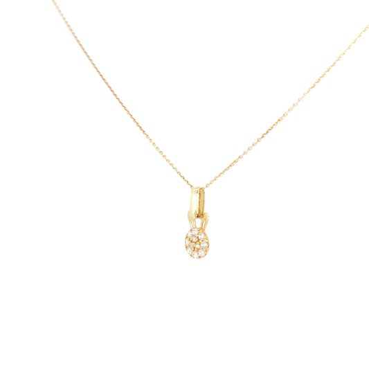 18k Yellow Gold Bunny Charm Necklace