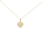 18k Yellow Gold Heart Charm Necklace with stones Pave