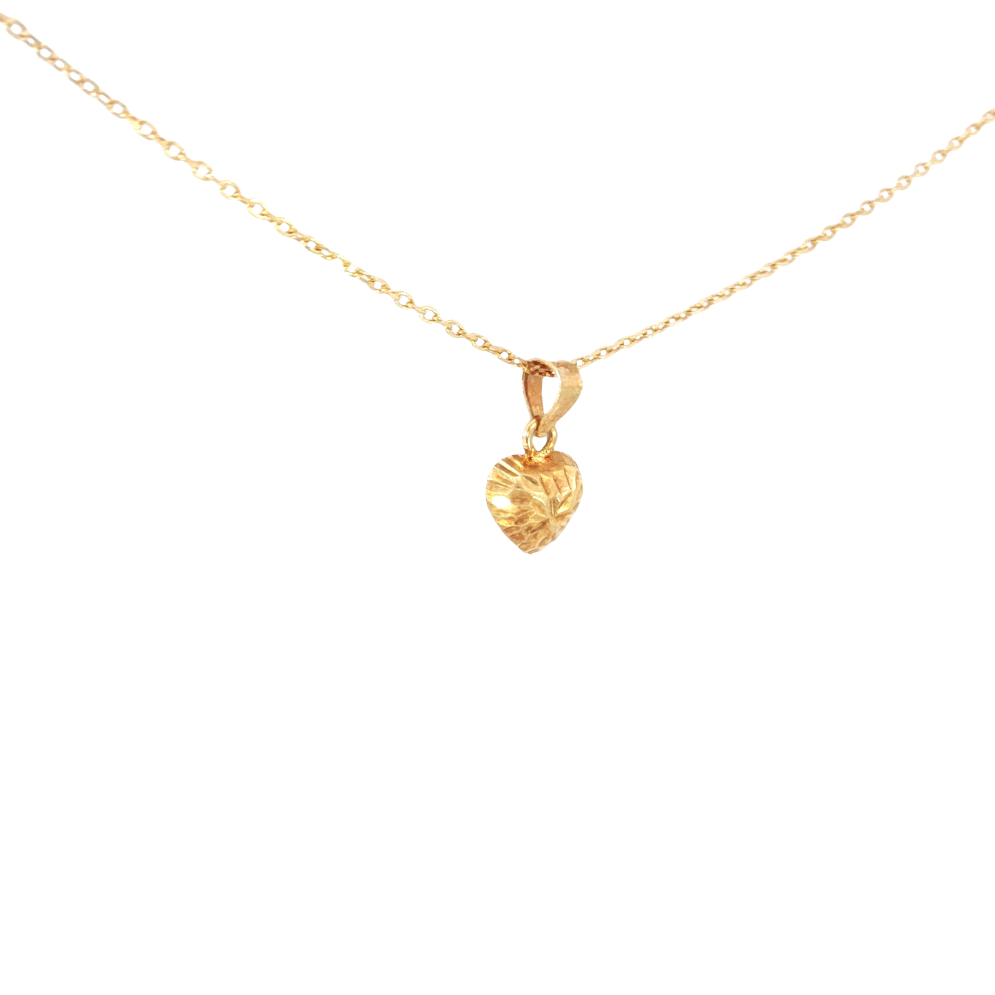 18k Yellow Gold Heart Charm Necklace