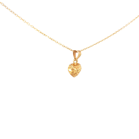 18k Yellow Gold Heart Charm Necklace