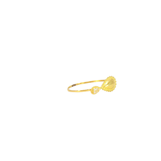 Yellow Gold Stackable Ring Set with CZ