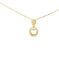 Minimalist Round Brilliant-Cut CZ Pendant Yellow Gold Charm Necklace