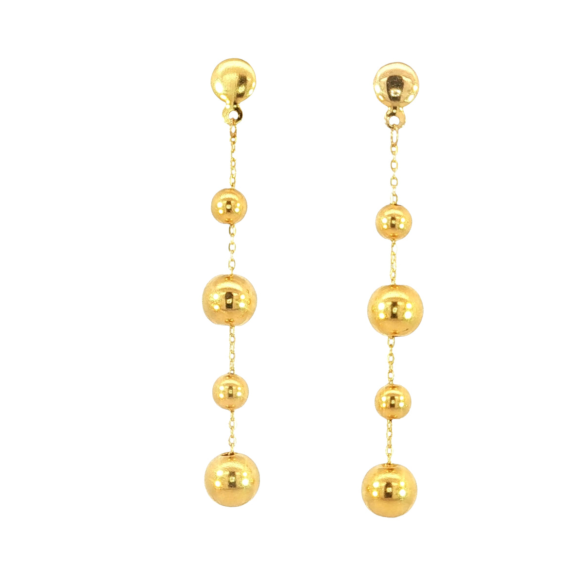 Bubbles Yellow Gold Earrings