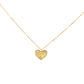Yellow Gold Heart Sunburst Pendant Necklace with Milgrain Edge