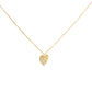 Yellow Gold Heart Sunburst Pendant Necklace with Milgrain Edge
