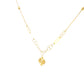Yellow Gold Geometric Link Chain with Textured Diamond Pendant