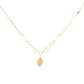 Yellow Gold Geometric Link Chain with Textured Diamond Pendant