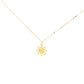 Yellow Gold Sunburst Pendant Necklace on Fine Link Chain