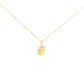 Yellow Gold Sunburst Pendant Necklace on Fine Link Chain
