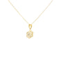 Yellow Gold Floral Lattice Pendant Necklace with Cable Chain