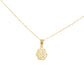 Hexagonal Filigree Lattice Pendant Necklace in Yellow Gold