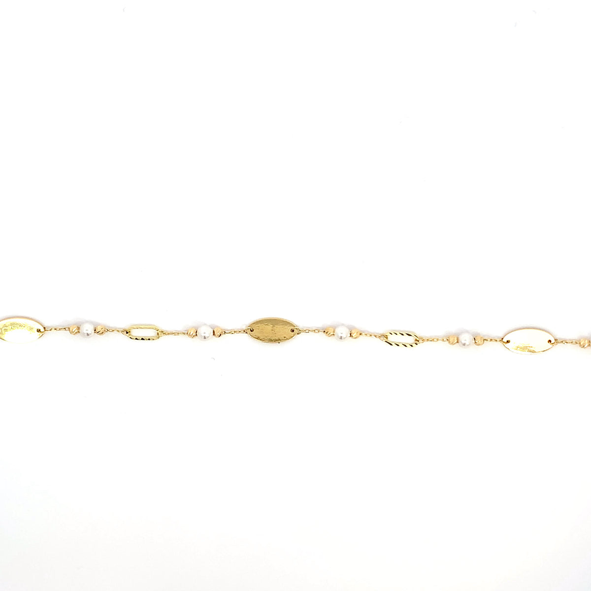 Yellow Gold Bracelet with Artificial Pearl