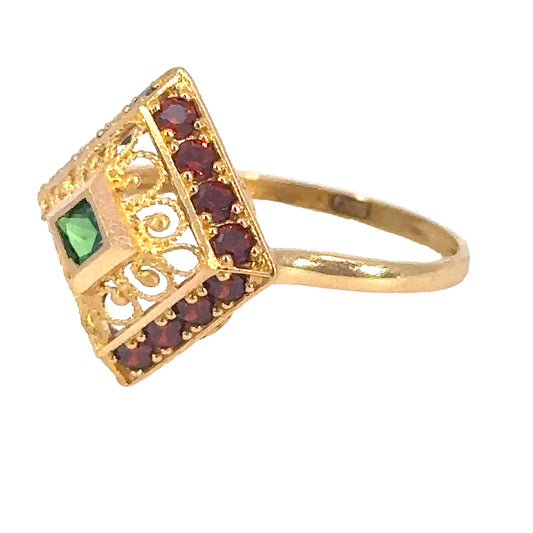 Turath Collection: 21k Square Ring - Colorful