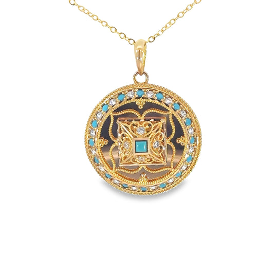 Turath Collection: 21k Pendent - Turquoise