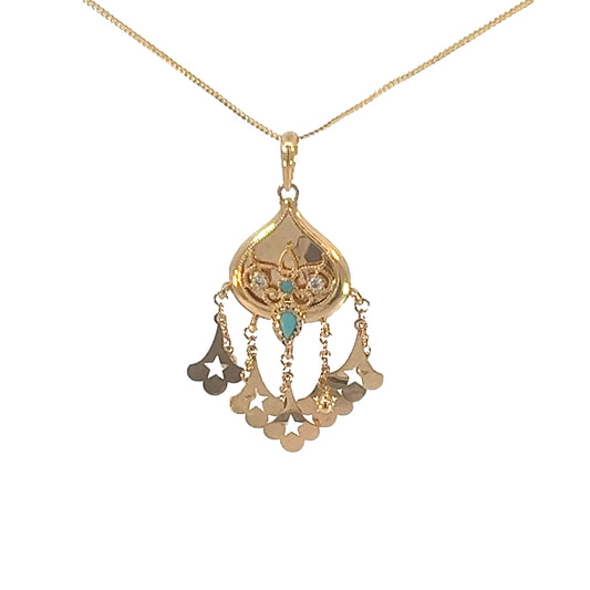 Turath Collection: 21k Pendent - Turquoise