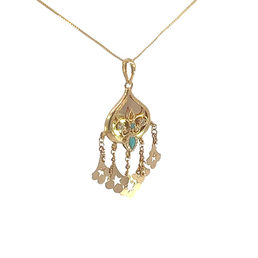 Turath Collection: 21k Pendent - Turquoise