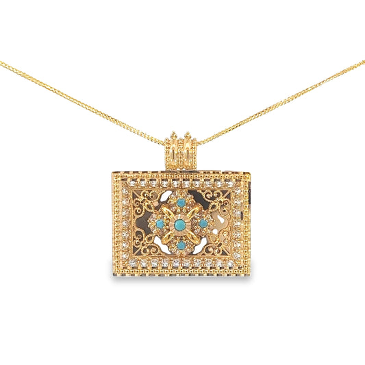 Turath Collection: 21k Pendent - Turquoise