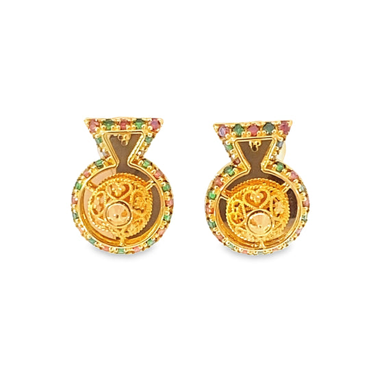 Turath Collection: 21k Earrings - Colorful