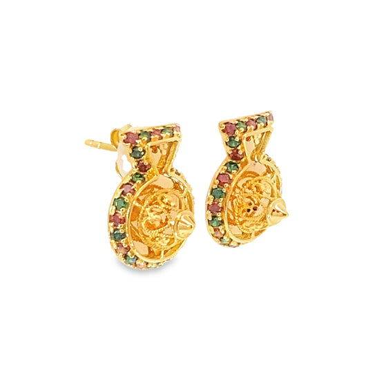 Turath Collection: 21k Earrings - Colorful