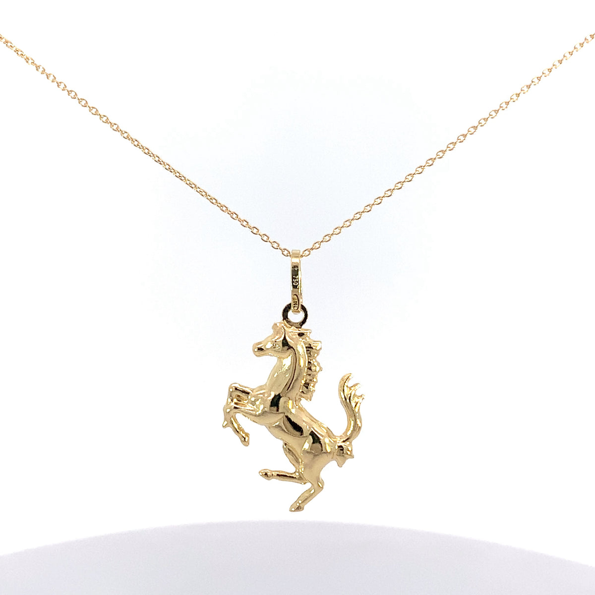 Yellow Gold Horse Pendant Necklace