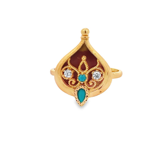 Turath Collection: 21k Ring - Turquoise